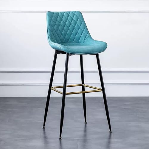 NMVAWIPT 2 Stück - Barhocker Aus PU-Leder In Thekenhöhe, Frühstücksbarhocker, Bauernhaus-Barstühle Mit Rückenlehne for Kücheninsel, Pub(Blue,Sitting Height: 63cm) von NMVAWIPT