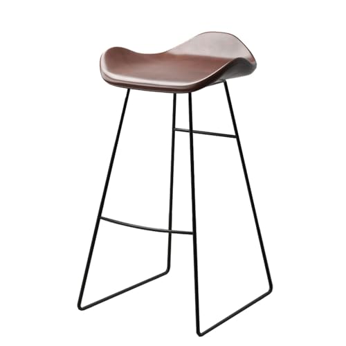 NMVAWIPT 2 Stück – Barhocker Ohne Armlehnen Mit Rückenlehne Und Fußstütze, Moderne Esszimmerstühle Aus Kunstleder Im Industriestil for Küchentheken Restaurants(Brown) von NMVAWIPT