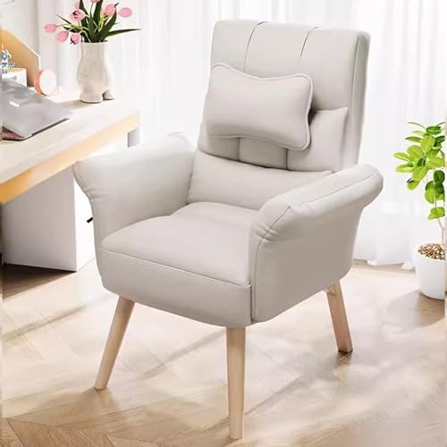 NMVAWIPT 2 Stück - Ergonomischer Computer-Sofastuhl Mit Verstellbarer Hoher Rückenlehne, Moderner Wohnzimmer-Relaxsessel, Büro-Rückenlehne Arm- Und Lendenwirbelstütze(Beige/B) von NMVAWIPT