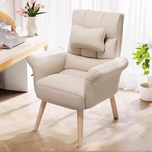 NMVAWIPT 2 Stück - Ergonomischer Computer-Sofastuhl Mit Verstellbarer Hoher Rückenlehne, Moderner Wohnzimmer-Relaxsessel, Büro-Rückenlehne Arm- Und Lendenwirbelstütze(Beige/a) von NMVAWIPT