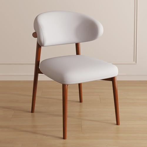 NMVAWIPT 2 Stück - Ergonomischer Stuhl Mit Beinen Aus Massivholz, Moderne Mid-Century-Küchen-Esszimmerstühle Ohne Armlehnen for Wohnzimmer-Restaurant(Beige) von NMVAWIPT