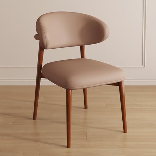 NMVAWIPT 2 Stück - Ergonomischer Stuhl Mit Beinen Aus Massivholz, Moderne Mid-Century-Küchen-Esszimmerstühle Ohne Armlehnen for Wohnzimmer-Restaurant(Brown) von NMVAWIPT