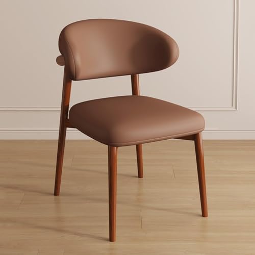 NMVAWIPT 2 Stück - Ergonomischer Stuhl Mit Beinen Aus Massivholz, Moderne Mid-Century-Küchen-Esszimmerstühle Ohne Armlehnen for Wohnzimmer-Restaurant(Coffee Brown) von NMVAWIPT