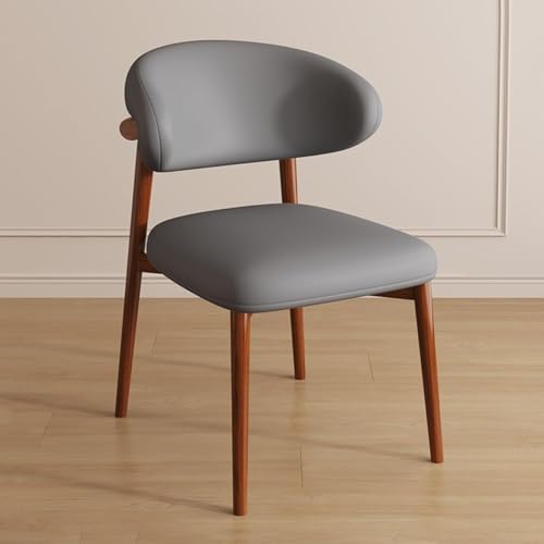 NMVAWIPT 2 Stück - Ergonomischer Stuhl Mit Beinen Aus Massivholz, Moderne Mid-Century-Küchen-Esszimmerstühle Ohne Armlehnen for Wohnzimmer-Restaurant(Dark Grey) von NMVAWIPT