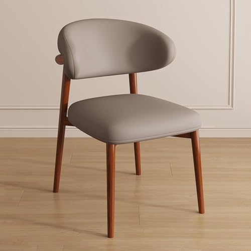 NMVAWIPT 2 Stück - Ergonomischer Stuhl Mit Beinen Aus Massivholz, Moderne Mid-Century-Küchen-Esszimmerstühle Ohne Armlehnen for Wohnzimmer-Restaurant(Dark Khaki) von NMVAWIPT