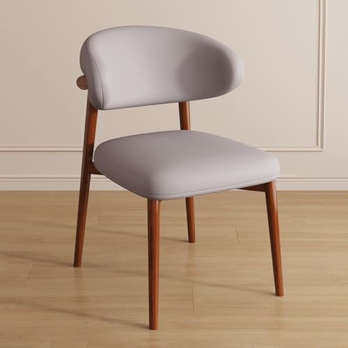 NMVAWIPT 2 Stück - Ergonomischer Stuhl Mit Beinen Aus Massivholz, Moderne Mid-Century-Küchen-Esszimmerstühle Ohne Armlehnen for Wohnzimmer-Restaurant(Light Grey) von NMVAWIPT