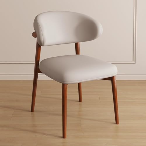 NMVAWIPT 2 Stück - Ergonomischer Stuhl Mit Beinen Aus Massivholz, Moderne Mid-Century-Küchen-Esszimmerstühle Ohne Armlehnen for Wohnzimmer-Restaurant(Light Khaki) von NMVAWIPT