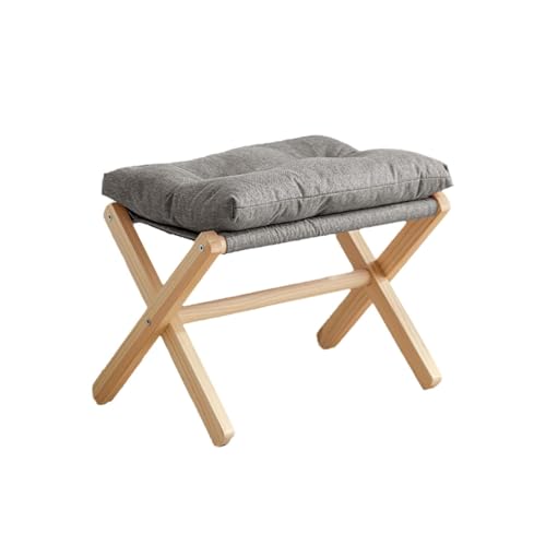 NMVAWIPT 2 Stück Faltbare Fußstütze for Couch, Gepolsterter Hocker Mit X-Beinen Und Dickem Baumwollkissen, Leichter Faltbarer Ottoman Unter Schreibtisch, Sofa(Gray) von NMVAWIPT