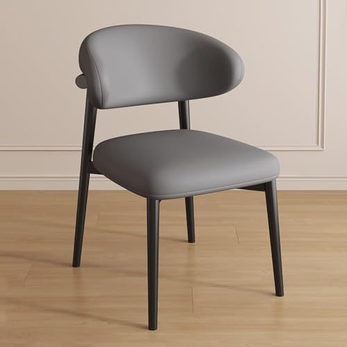 NMVAWIPT 2 Stück Gepolsterte Esszimmerstühle, Moderner Lesetisch Ohne Armlehne, Stapelstuhl, Schwarze Beine(Dark Grey,Black Legs) von NMVAWIPT