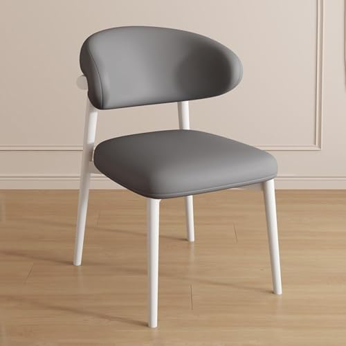 NMVAWIPT 2 Stück Gepolsterte Esszimmerstühle, Moderner Lesetisch Ohne Armlehne, Stapelstuhl, Schwarze Beine(Dark Grey,White Legs) von NMVAWIPT