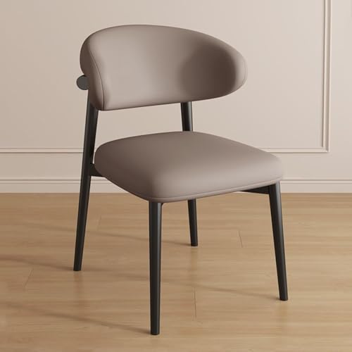 NMVAWIPT 2 Stück Gepolsterte Esszimmerstühle, Moderner Lesetisch Ohne Armlehne, Stapelstuhl, Schwarze Beine(Dark Khaki,Black Legs) von NMVAWIPT