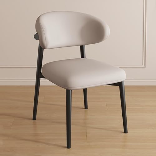 NMVAWIPT 2 Stück Gepolsterte Esszimmerstühle, Moderner Lesetisch Ohne Armlehne, Stapelstuhl, Schwarze Beine(Light Khaki,Black Legs) von NMVAWIPT