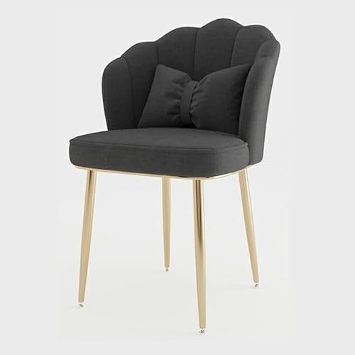 NMVAWIPT 2 Stück – Gepolsterter Esszimmerstuhl Im Skandinavischen Stil Mit Metallbeinen Armloser Beistellstuhl for Küche Und Esszimmer(Gold/Dark Gray) von NMVAWIPT