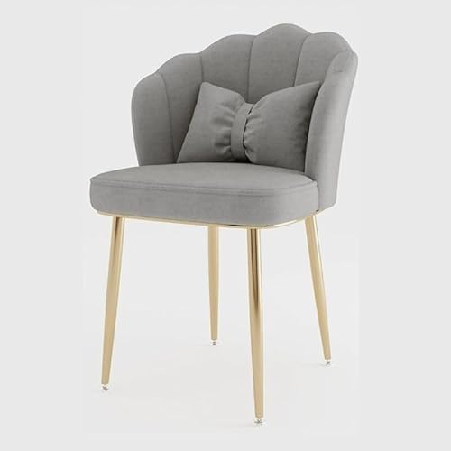 NMVAWIPT 2 Stück – Gepolsterter Esszimmerstuhl Im Skandinavischen Stil Mit Metallbeinen Armloser Beistellstuhl for Küche Und Esszimmer(Gold/Light Grey) von NMVAWIPT