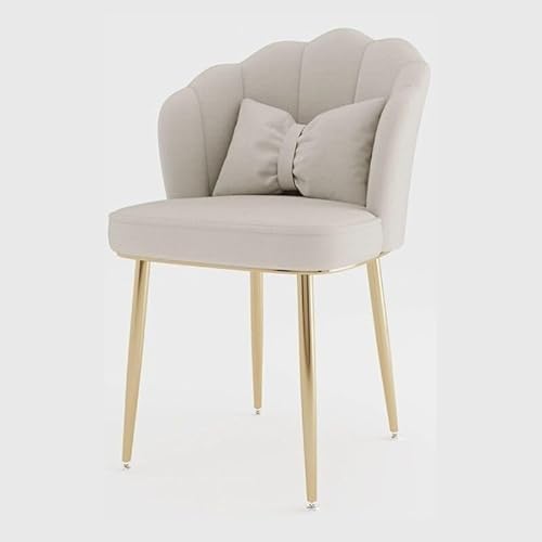 NMVAWIPT 2 Stück – Gepolsterter Esszimmerstuhl Im Skandinavischen Stil Mit Metallbeinen Armloser Beistellstuhl for Küche Und Esszimmer(Gold/White) von NMVAWIPT