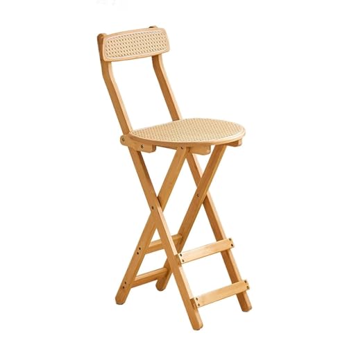 NMVAWIPT 2 Stück - Klappbarer Barhocker Aus Bambus, Klappbarer Hochstuhl In Thekenhöhe for Den Balkon In Der Küche, Im Café(27inch/69cm) von NMVAWIPT