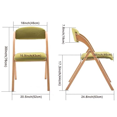 NMVAWIPT 2 Stück - Klappbarer Esszimmerstuhl Aus Holz Mit Rückenlehne, Bequem Gepolsterte Sitze, Tragbarer Schreibtisch for Das Home Office(Red) von NMVAWIPT