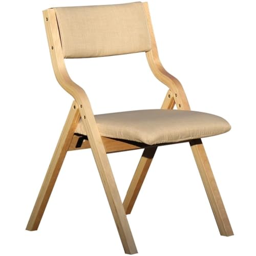 NMVAWIPT 2 Stück Klappstühle for Den Empfang Im Wohnzimmer Mit Gepolsterten Sitzen, Einfacher, Bequemer Klappstuhl Aus Baumwollleinen(Beige) von NMVAWIPT