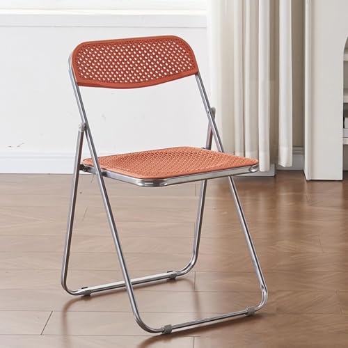 NMVAWIPT 2 Stück Klappstuhl Aus Kunststoff for Zuhause, Büro, Badezimmer, Wohnzimmer Im Freien, Moderner Esszimmersitz, Bequem, Atmungsaktiv(Orange) von NMVAWIPT