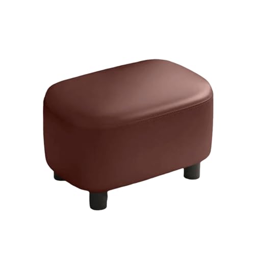 NMVAWIPT 2 Stück Kleiner Rechteckiger Fußhocker Mit Gepolsterter Sitzfläche – Moderner Rückenfreier Ottomanhocker for Sofa, Schlafzimmer Und Wohnzimmer(Brown) von NMVAWIPT