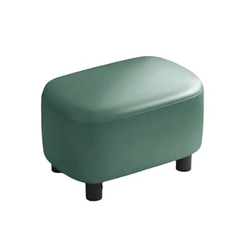 NMVAWIPT 2 Stück Kleiner Rechteckiger Fußhocker Mit Gepolsterter Sitzfläche – Moderner Rückenfreier Ottomanhocker for Sofa, Schlafzimmer Und Wohnzimmer(Dark Green) von NMVAWIPT
