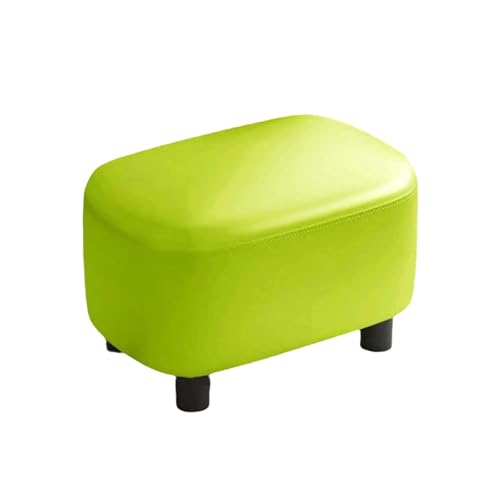 NMVAWIPT 2 Stück Kleiner Rechteckiger Fußhocker Mit Gepolsterter Sitzfläche – Moderner Rückenfreier Ottomanhocker for Sofa, Schlafzimmer Und Wohnzimmer(Green) von NMVAWIPT