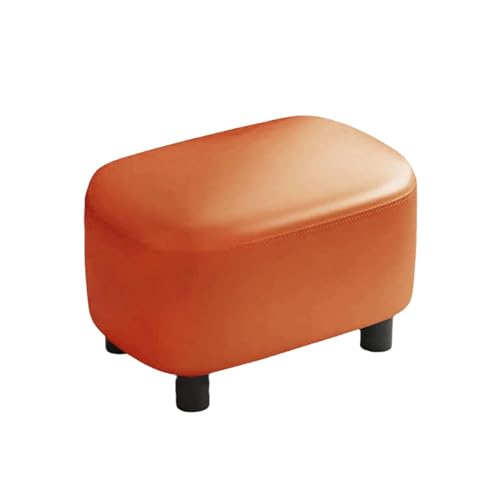 NMVAWIPT 2 Stück Kleiner Rechteckiger Fußhocker Mit Gepolsterter Sitzfläche – Moderner Rückenfreier Ottomanhocker for Sofa, Schlafzimmer Und Wohnzimmer(Orange) von NMVAWIPT