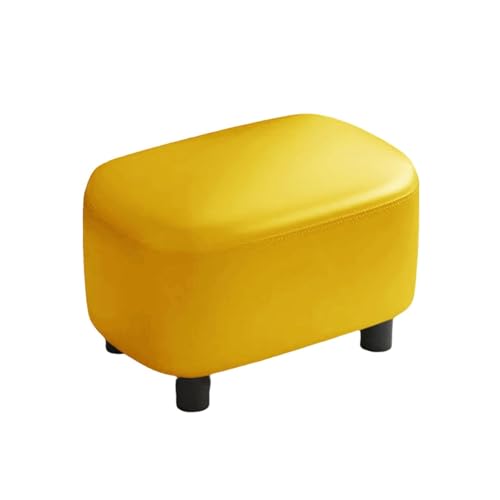NMVAWIPT 2 Stück Kleiner Rechteckiger Fußhocker Mit Gepolsterter Sitzfläche – Moderner Rückenfreier Ottomanhocker for Sofa, Schlafzimmer Und Wohnzimmer(Yellow) von NMVAWIPT
