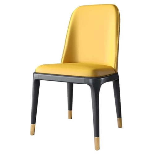 NMVAWIPT 2 Stück – Küchen-Esszimmerstühle for Private Gewerbliche Restaurants, Moderner, Gepolsterter Sitz Aus PU-Leder Mit Hoher Rückenlehne Und Metallbeinen Kohlenstoffstahl(Yellow) von NMVAWIPT