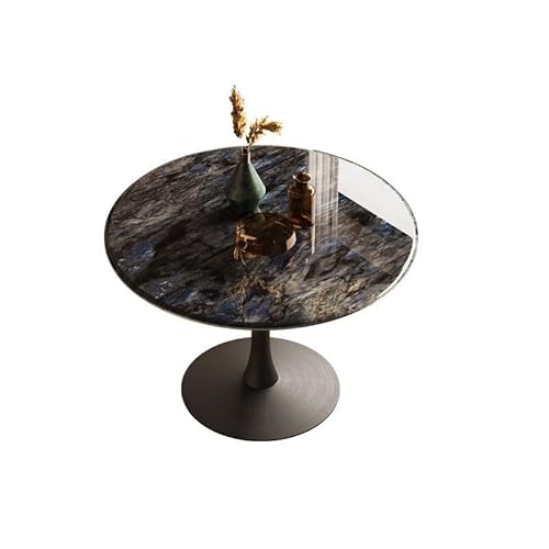 NMVAWIPT 2 Stück - Küchentisch for Wohnzimmer, Wohnmöbel, Runder Esstisch Aus Stein, Kleine Standardhöhe(Black Blue,23.5" L x 23.5" W x 29.5" H) von NMVAWIPT