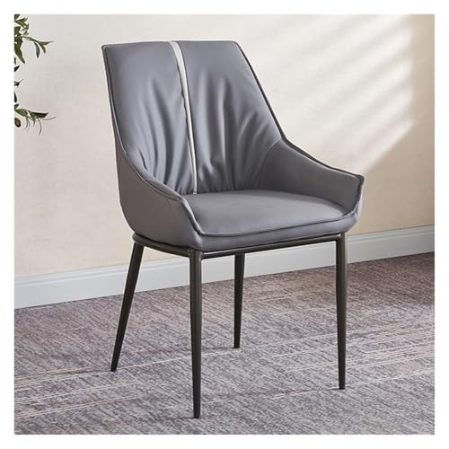 NMVAWIPT 2 Stück - Moderne Gepolsterte Esszimmerstühle Aus Kunstleder Mit Metallbeinen, Sessel, Schreibtischstuhl, Seitliche Dicke Schwammsitzfläche(Gray) von NMVAWIPT