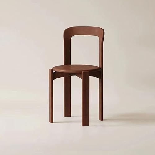 NMVAWIPT 2 Stück – Moderner Esszimmerstuhl Aus Holz Ohne Armlehnen Stapelbarer Beistellstuhl Mit Offener Rückenlehne for Küche Und Wohnzimmer(Brown) von NMVAWIPT