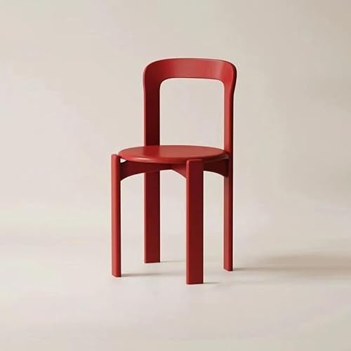 NMVAWIPT 2 Stück – Moderner Esszimmerstuhl Aus Holz Ohne Armlehnen Stapelbarer Beistellstuhl Mit Offener Rückenlehne for Küche Und Wohnzimmer(Red) von NMVAWIPT