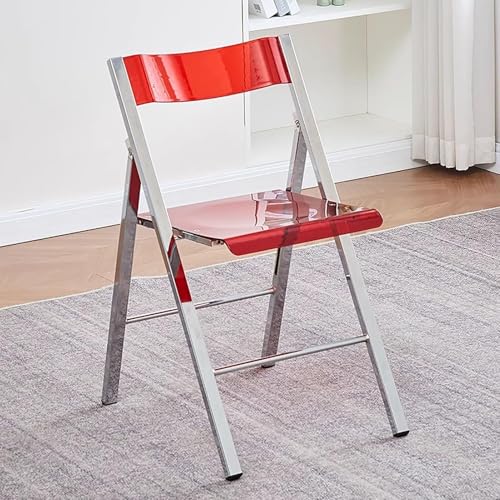 NMVAWIPT 2 Stück - Moderner Klappstuhl Aus Acryl for Büro, Hochzeitsfeier, Tragbare Kunststoffstühle Mit Metallrahmen, Stapelbare Esszimmerstühle(Color 1) von NMVAWIPT