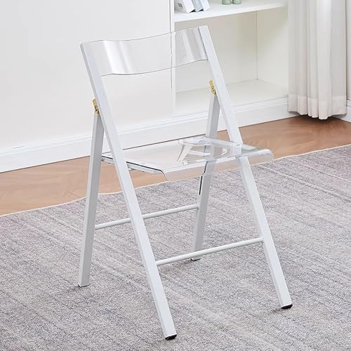 NMVAWIPT 2 Stück - Moderner Klappstuhl Aus Acryl for Büro, Hochzeitsfeier, Tragbare Kunststoffstühle Mit Metallrahmen, Stapelbare Esszimmerstühle(Color 10) von NMVAWIPT
