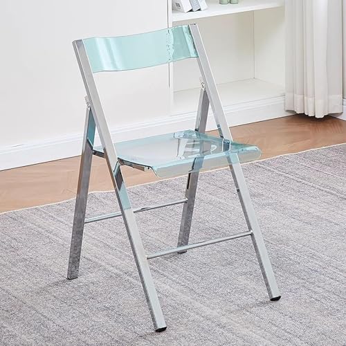 NMVAWIPT 2 Stück - Moderner Klappstuhl Aus Acryl for Büro, Hochzeitsfeier, Tragbare Kunststoffstühle Mit Metallrahmen, Stapelbare Esszimmerstühle(Color 17) von NMVAWIPT