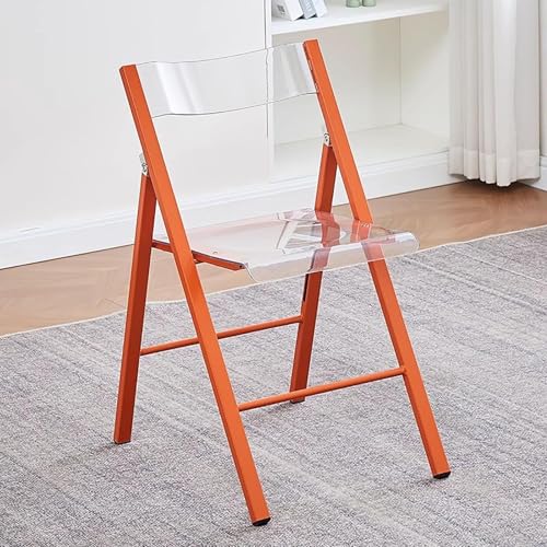 NMVAWIPT 2 Stück - Moderner Klappstuhl Aus Acryl for Büro, Hochzeitsfeier, Tragbare Kunststoffstühle Mit Metallrahmen, Stapelbare Esszimmerstühle(Color 3) von NMVAWIPT
