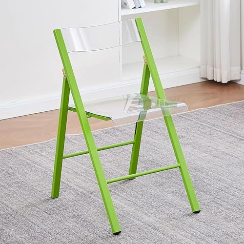 NMVAWIPT 2 Stück - Moderner Klappstuhl Aus Acryl for Büro, Hochzeitsfeier, Tragbare Kunststoffstühle Mit Metallrahmen, Stapelbare Esszimmerstühle(Color 4) von NMVAWIPT