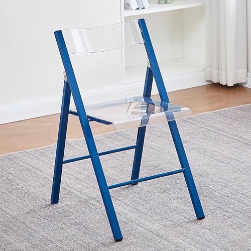 NMVAWIPT 2 Stück - Moderner Klappstuhl Aus Acryl for Büro, Hochzeitsfeier, Tragbare Kunststoffstühle Mit Metallrahmen, Stapelbare Esszimmerstühle(Color 6) von NMVAWIPT