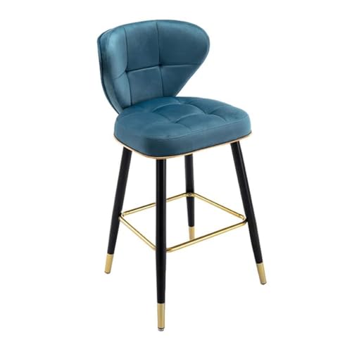 NMVAWIPT 2 Stück - Moderner Thekenhocker Mit Rückenlehne, Barhocker Schwammkissen, Küchenfrühstücksfußstütze, Esszimmerstuhl(Blue,55cm(21.6 Inch)) von NMVAWIPT