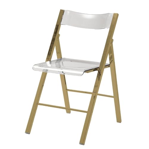 NMVAWIPT 2 Stück Transparenter Acryl-Klappstuhl for Büro, Hochzeit, Party, Esszimmer Mit Metallrahmen, Drinnen Und Draußen, Eventstühle(Color 6) von NMVAWIPT