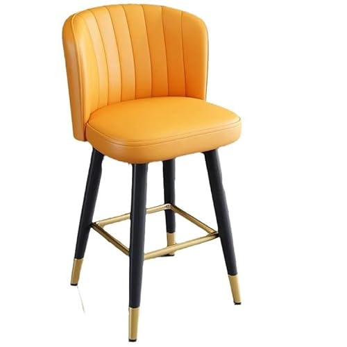 NMVAWIPT 2 Stück Um 360 Grad Drehbare Barhocker In Thekenhöhe, Barhocker Mit Rückenlehne, Moderner Hochstuhl Aus Samt, Barhocker Mit Metallrahmen(Yellow) von NMVAWIPT