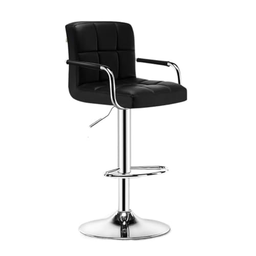 NMVAWIPT 2 Stück Verstellbare Drehbare Barhocker Mit Armlehnen, Industrielle Metallstühle Thekenhöhe for Küche Und Esszimmer(Black) von NMVAWIPT