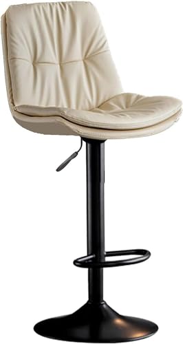 NMVAWIPT 2 Stück Verstellbare Drehbare Barhocker Mit Rückenlehne, Doppelstöckigem Sitz Und Fußstütze Aus Metall for Das Esszimmer Auf Der Kücheninsel(Beige) von NMVAWIPT