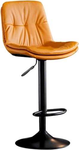 NMVAWIPT 2 Stück Verstellbare Drehbare Barhocker Mit Rückenlehne, Doppelstöckigem Sitz Und Fußstütze Aus Metall for Das Esszimmer Auf Der Kücheninsel(Orange) von NMVAWIPT