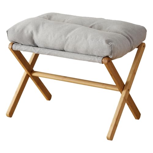 NMVAWIPT 2 Stücke Klapp Fuß Hocker Mit X Beine Weiche Ottomane for Couch Wohnzimmer Schlafzimmer(Gray) von NMVAWIPT