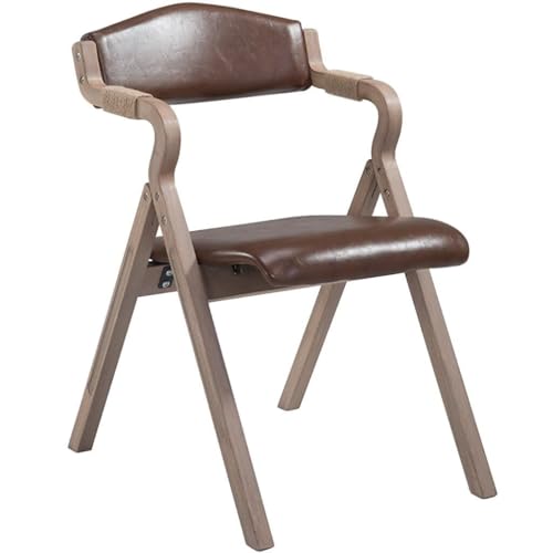 NMVAWIPT 2-teilige Klappbare Esszimmerstühle, Klappstuhl Im Amerikanischen Retro-Stil for Das Wohnzimmer, Bequeme Sitzfläche Aus Ölwachshaut(#7) von NMVAWIPT