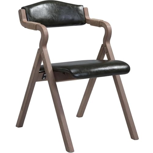 NMVAWIPT 2-teilige Klappbare Esszimmerstühle, Klappstuhl Im Amerikanischen Retro-Stil for Das Wohnzimmer, Bequeme Sitzfläche Aus Ölwachshaut(Dark Green) von NMVAWIPT