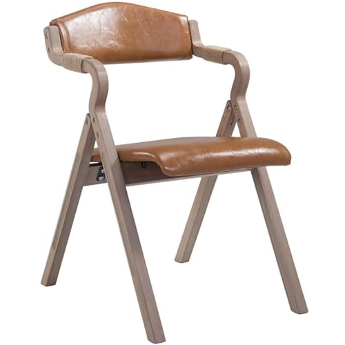 NMVAWIPT 2-teilige Klappbare Esszimmerstühle, Klappstuhl Im Amerikanischen Retro-Stil for Das Wohnzimmer, Bequeme Sitzfläche Aus Ölwachshaut(Orange) von NMVAWIPT