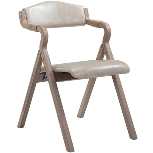NMVAWIPT 2-teilige Klappbare Esszimmerstühle, Klappstuhl Im Amerikanischen Retro-Stil for Das Wohnzimmer, Bequeme Sitzfläche Aus Ölwachshaut(Pearl) von NMVAWIPT